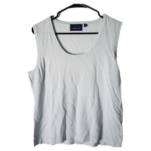 🤍 Addition Elle White Scoop Neck Tank – Size 1X
